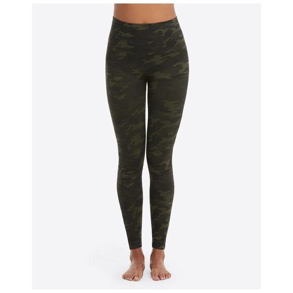 SPANX Look At Me Now Seamless High Rise Leggings Womens X-Small XS 0 Green Camo - Picture 1 of 16